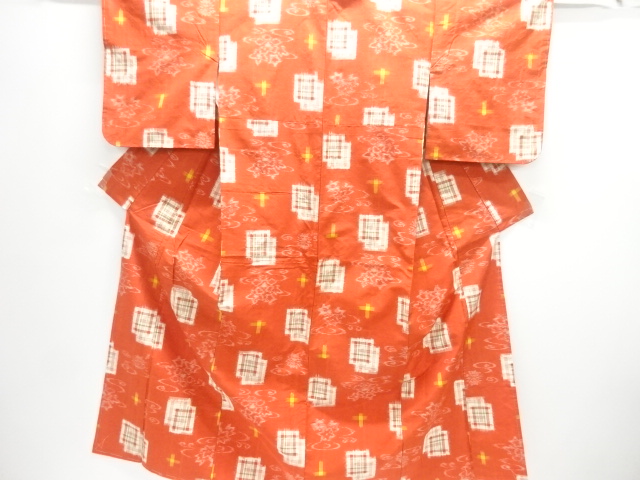 JAPANESE KIMONO / UNUSED TSUMUGI / WOVEN FLOWER
